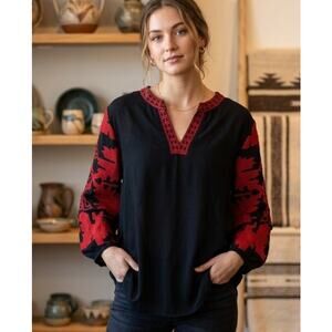Hazel Boho Spanish-Inpsired Cross Stitch Tunic Blouse